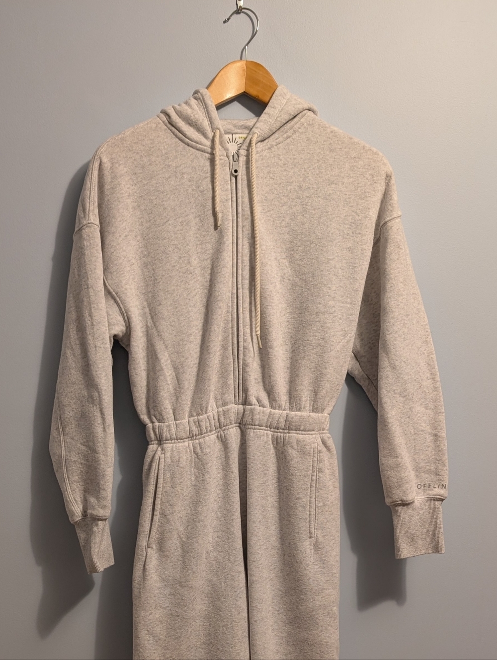 aerie Offline Heather Gray Zip Jumpsuit